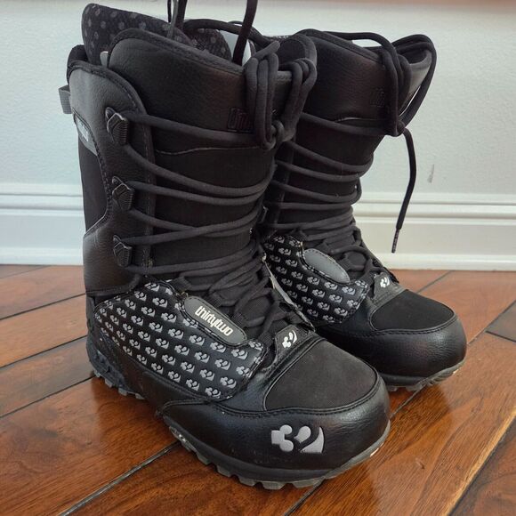 THIRTYTWO Snowboard Boots LASHED Level 3 Model 10 Black 32 Lace Up Men's 9.5 - Picture 1 of 14